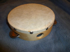 Tambourin mit Schellen - Handtrommel - Instrument - Holz - 15 cm - Einreihig