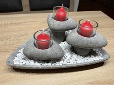PartyLite Living Stones P8547 Inkl. Dekosteine & Duft Votiv-Kerzen Apple-Velour