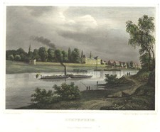 Offenbach Rumpenheim Original kolorierter Stahlstich Mayer 1847