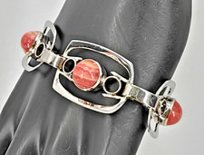 schönes Armband mit Rhodochrosit 835 Silber Design Vintage H+H Hans Hansen?