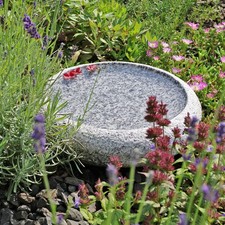 Granit Vogeltränke Vogelbad ca Ø 35cm rund Naturstein Bodenschale Dekoschale 2