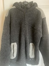 Original SHAKALOHA Herren Jacke mit Kapuze Wolle dunkelgrau in XXL