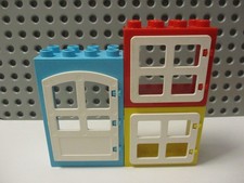 LEGO Duplo 2 x Fenster 1 x Türe  Wohnhaus Gebäudeteile Bauernhof