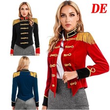 DE Damen Zirkus Kostüm Jacke Mantel Zirkusdirektor Cosplay Karneval Halloween