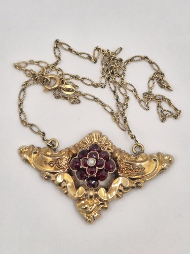 Biedermeier granat halskette - biedermeier,