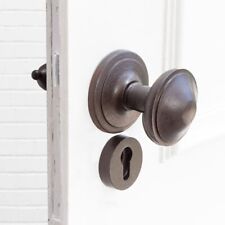 Türbeschlag mit Türklinke & Knauf für Haustüren, edles Design | PZ | Eisen braun