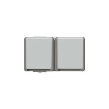 Siemens 5UB4722 Schuko-Steckdose 2-fach waagerecht Delta fläche IP44 grau