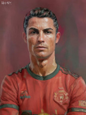 Jacob Hitt / Canvas ready-to-hang / Manchester United Cristiano Ronaldo / COA