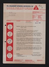 MINDEN, Brief 1957, Fr. Drabert Söhne Stahl-Möbel-Fabrik