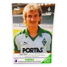 Rudi Völler Werder Bremen 1986 1987 Autogrammkarte Fußball AK Ansichtskarte 80er