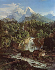 Der Watzmann Ludwig Richter Berge Alpen Wasserfall Gebirge H A3 0229