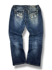 Miss Me Cropped Jeans – Blau