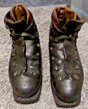 Antike Leder Ski Schuhe *