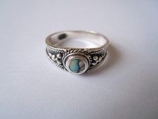 Silber Ring Seeopal/Abalone geprüftes Silber Gr 56/3,2 g