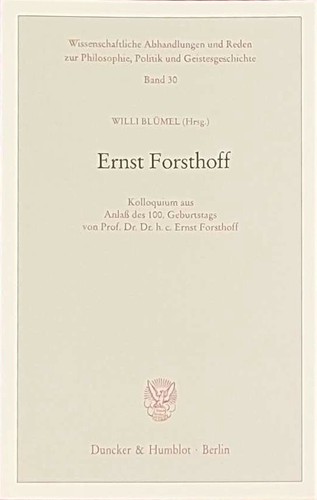Ernst forsthoff kolloquium - ernst,