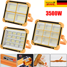 3500W Arbeitsleuchte Baustrahler Akku Aufladbar Flutlicht Werkstattlampe Solar