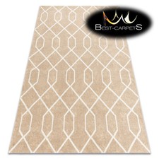 Moderner Designer günstiger Teppich "MUSTER" Bogue Geometrisch Beige / Elfenbein Hochwertig