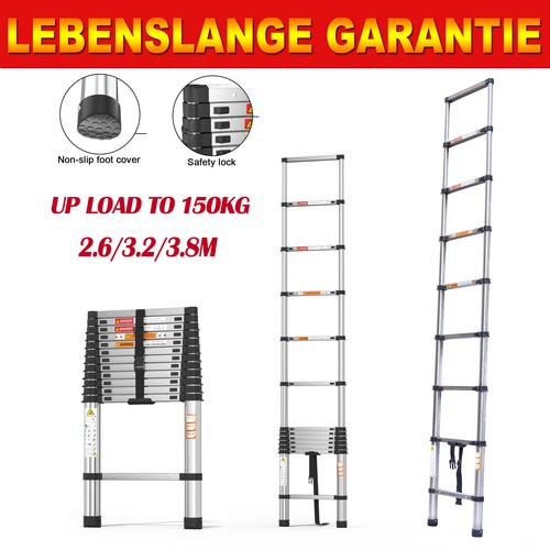 Teleskopleiter 2m 3 8m - teleskopleiter, 2.6m/3.2m/3.8m