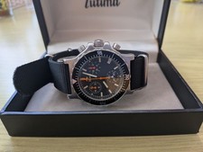 TUTIMA Field Chronograph Quarz schwarzes Zifferblatt 38mm Herren Armbanduhr g...