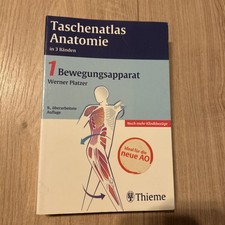 Werner Platzer, Taschenatlas Anatomie Band 1 - Bewegungsapparat (2005) Platzer, 