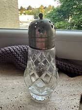 alter Kristall Kakaostreuer / Kristallbehälter