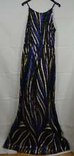Damen TRAUMHAFTES Langes Abendkleid Pailletten Meerjungfrau Größe 36/38 TOP!