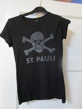 FC ST. PAULI T-SHIRT SCHWARZ GRÖßE S  DAMEN mit wenig Glitter