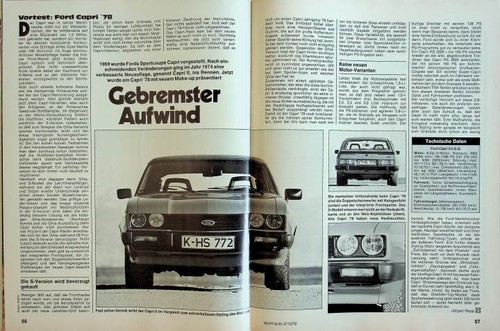 Sport auto 1978 - ford, capri