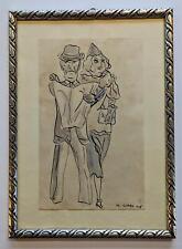 Gross - Cross (?) - Tuschezeichnung aquarelliert - datiert 1918 - wohl Berlin