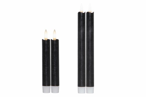 Led stabkerzen schwarz er - led, 2-er