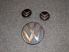 1 VW MARKENLOGO LR2 SPAIN & 2 CITROËN LOGOS (RADKAPPEN) NUR DEKO RAR VINTAGE