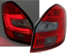 Lightbar Rückleuchten Set für Skoda Fabia 2 Limo + Kombi in Rot Smoke