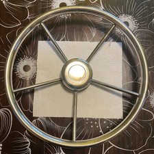 Edelstahl Lenkrad mit Knopf, Ø 393mm, für Boot Yacht