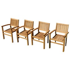 4stk teak gartensessel - 4stk,
