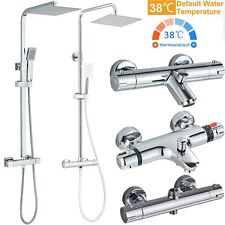 Edelstahl Duschset Thermostat Duscharmatur Duschsystem Regendusche Kopf Brause