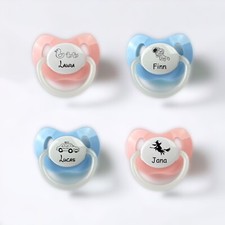 Schnuller personalisiert mit Motiv und Name rosa oder blau Gravur nip BPA frei