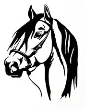 Auto Aufkleber Heckscheibe PKW Fahrzeug Pferd Schwarz  Sticker Emblem Tuning P96