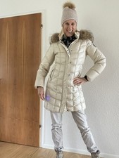 SPORTALM Steppmantel beige mit Echtpelz Kapuze, Gr. 36