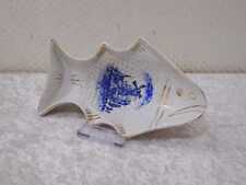 Ltrfcd - Antike Porzellan Fisch Form Hollanddekor - Vintage um 1900 - 20 cm