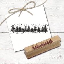 Motivstempel Tannen Stempel Winter Weihnachtsstempel Schnee Holzstempel 68x18mm