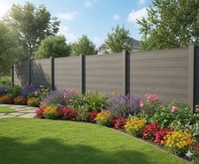 GreenYard WPC Sichtschutzzaun CORTEZA 5x Zaunelement + 6x Pfosten - 8,9m