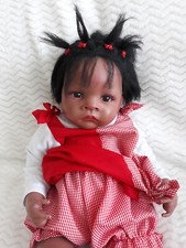 Künstlerpuppe "JASMIN" von Waltraud Hanl doll signiert Mädchen  55 cm dunkelhäu