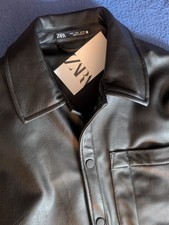 Zara kunst leder hemd jacke - zara,