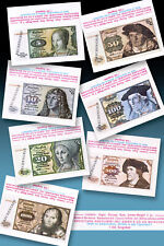 7 tlg. AMERICANA KAUGUMMI MÜNCHEN SET KAUGUMMI RECHENGELD ALTE DM aus den 1970er