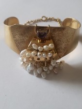 Vintage 925er Silber  Armreif  Amethysten &Zuchtperlen Antik