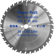HM-Sägeblatt 350 x 30 mm LWZ 34 x Wechselzahn mit Spanabweiser Kreissägeblatt