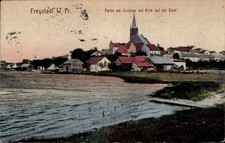 Ak Kisielice Freystadt Westpreußen, Gesamtansicht, Stadtsee - 11055452