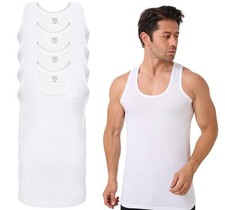 4er Pack Herren Unterhemd Achselhemd Tanktop 100% Baumwolle Weiß