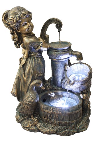Gartenbrunnen heidi mit gänse - gartenbrunnen,