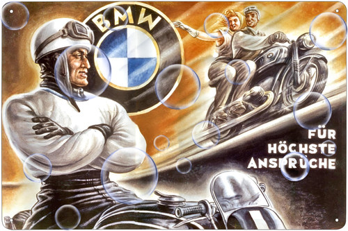Metal sign bmw motorcycle - metal,